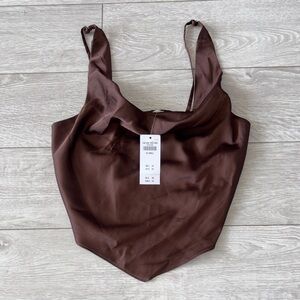 Abercrombie & Fitch Brown corset style blouse
